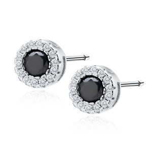 Cercei argint cu piatra neagra DiAmanti Z1128E_B-DIA (Argint 925‰ 1,4 g.)